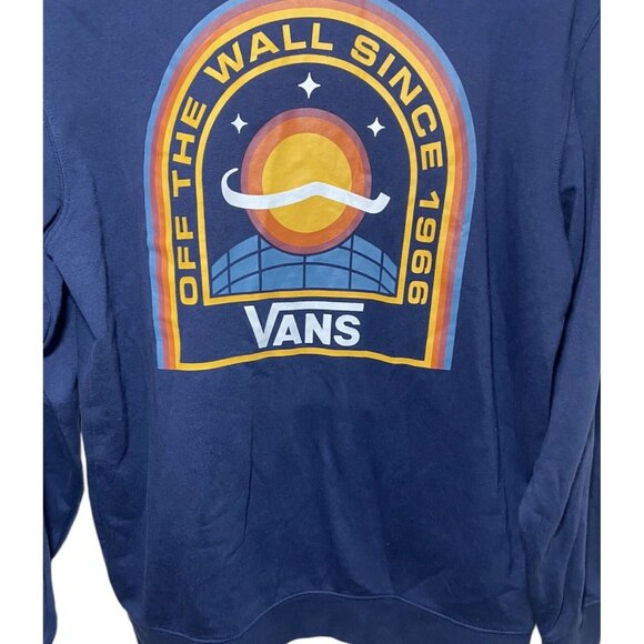Vans Spaced Printed Hoodie Sweatshirt Mens Medium Navy Blue Space Logo Graphic - Picture 4 of 8
